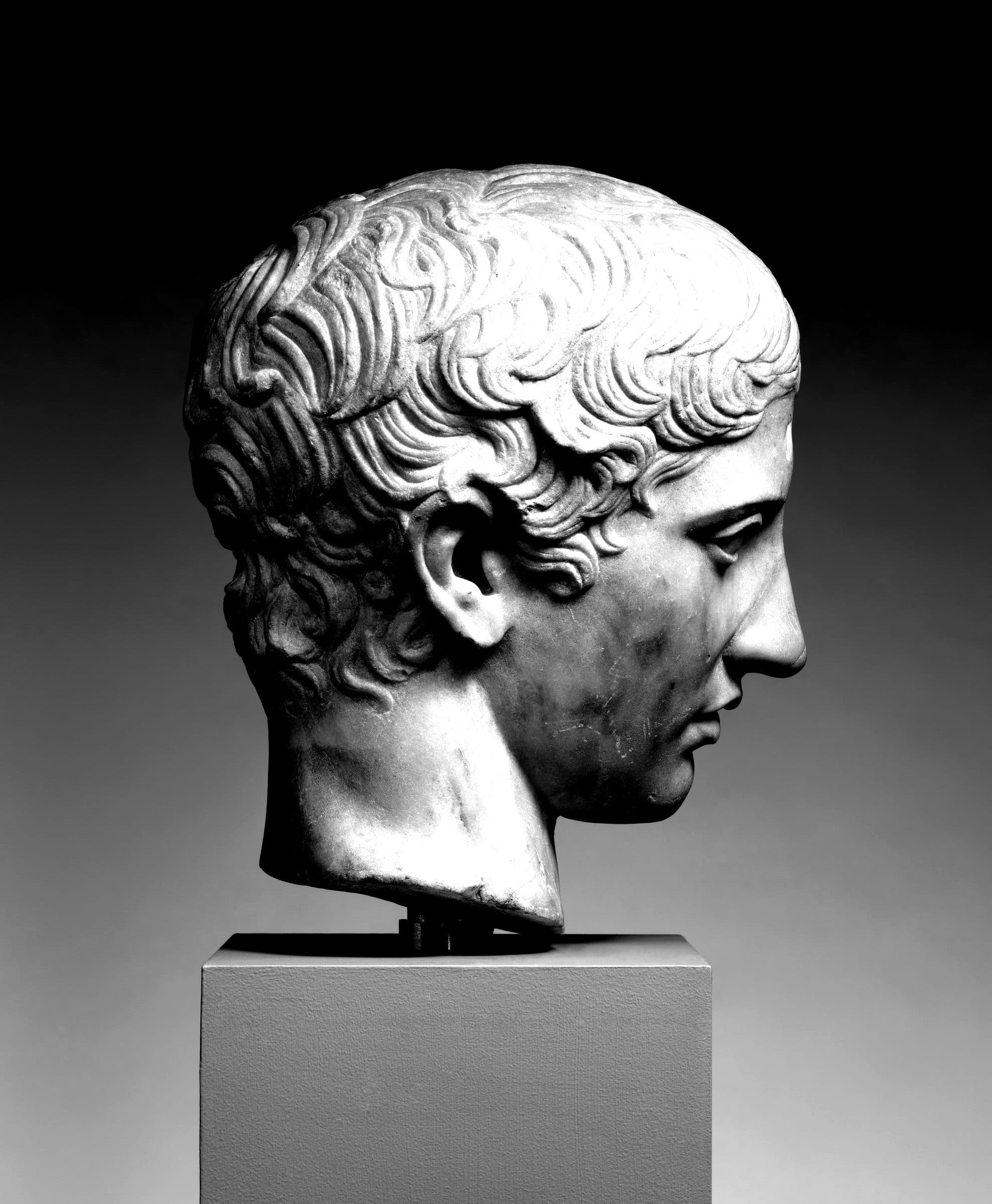 Marble head of a youth in profile, Roman copy after Polykleitos